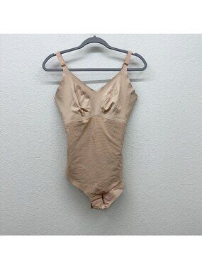 Honeylove Liftwear Shaping Cami Bodysuit Sand Adjustable Straps Womens Large